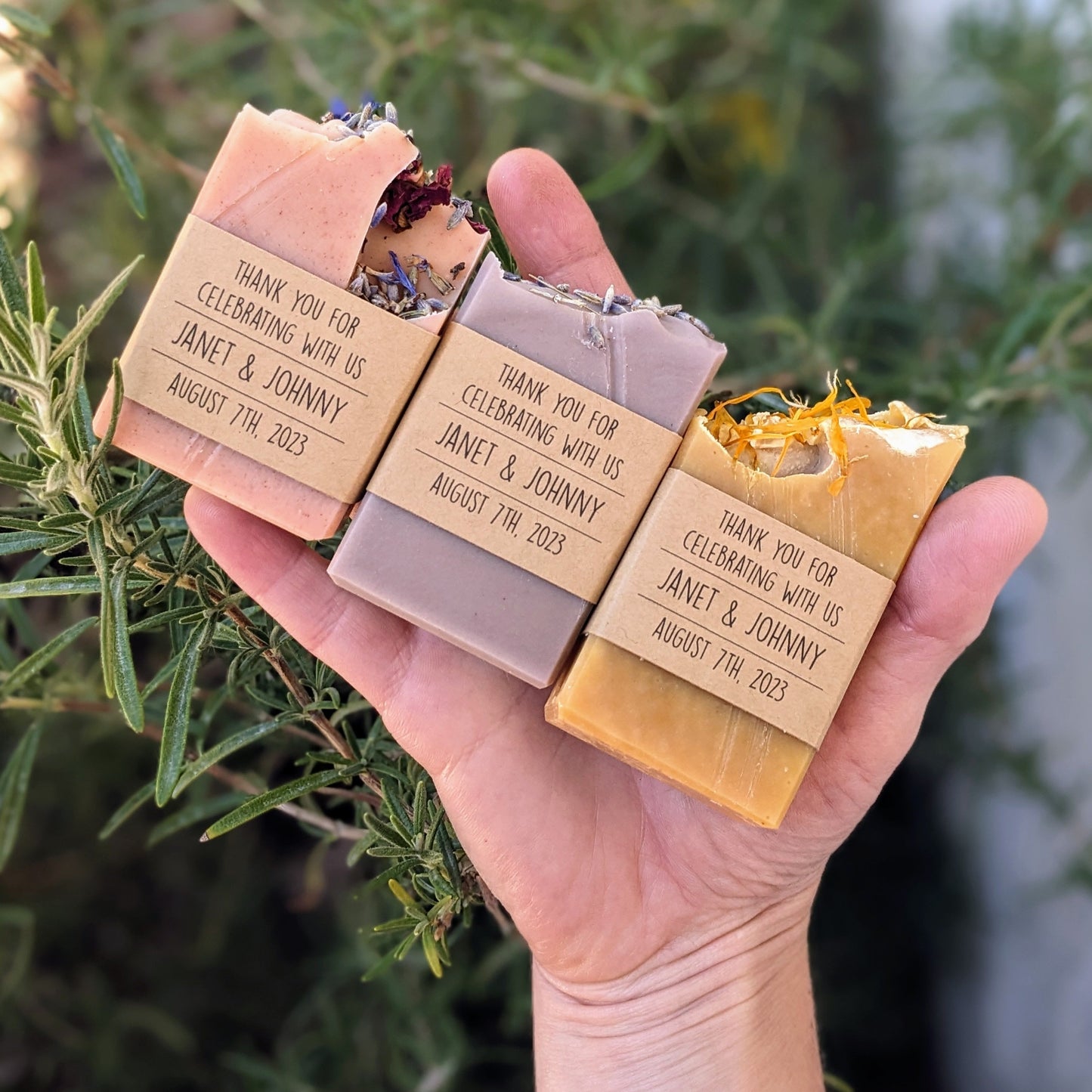 Soap Favors | Set of 20 Half Bar (2 oz) Soaps for Weddings, Showers, or Airbnb Guests
