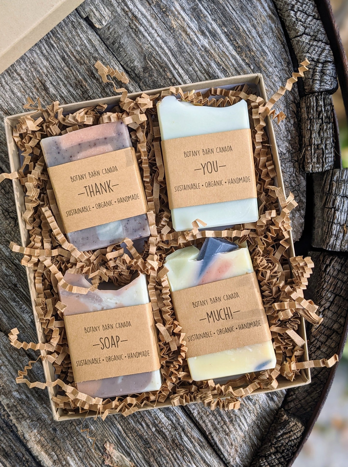 Natural Soaps | Gift Set of 4 Half Bars With Custom Labels