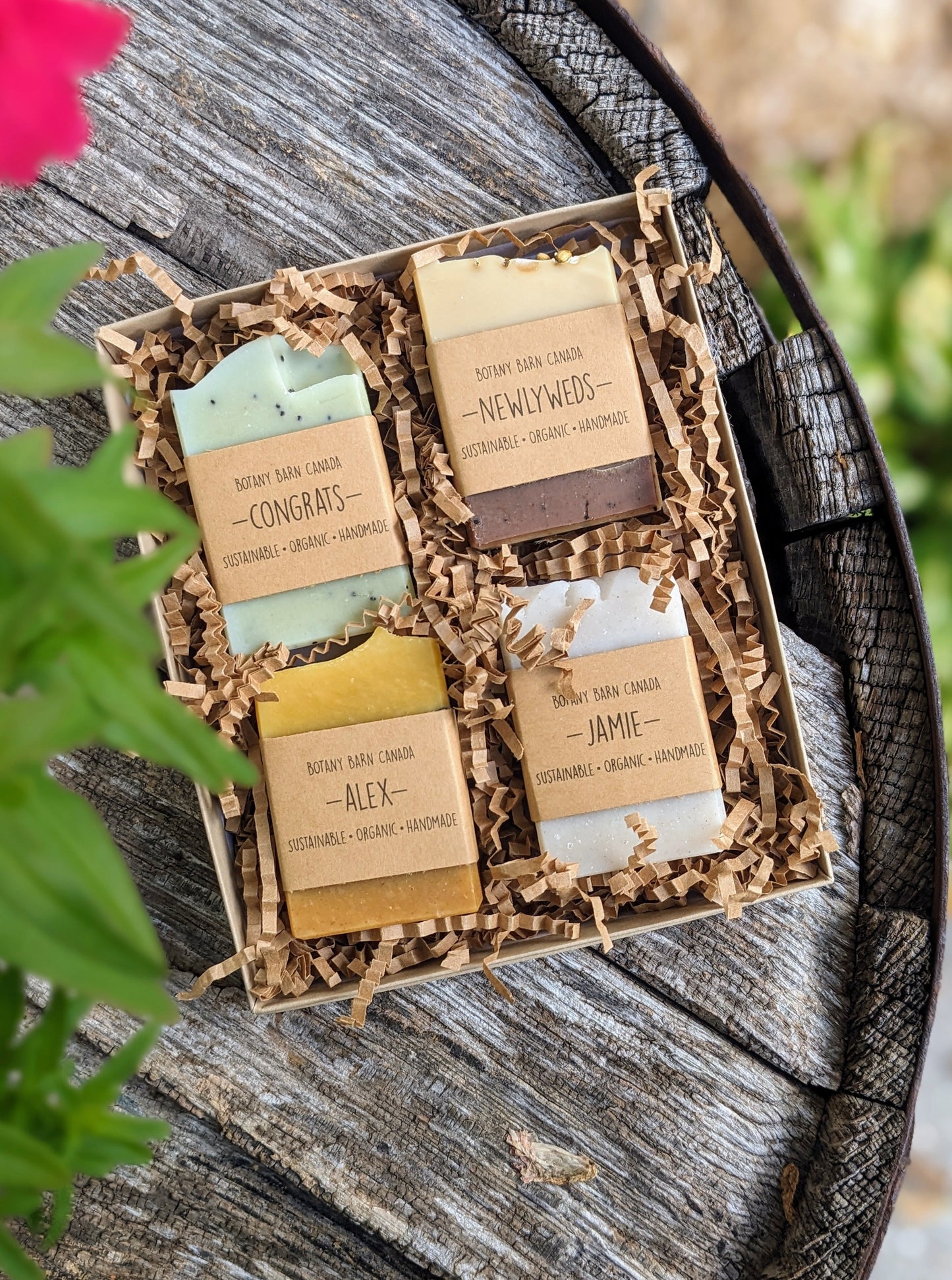 Natural Soaps | Gift Set of 4 Half Bars With Custom Labels