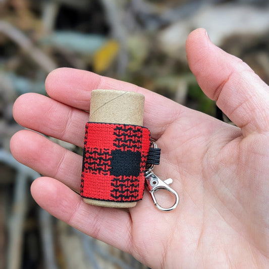 Handmade Lip Balm Holder - Elastic Chapstick Holder with Keychain Clip. Pair with our Zero Waste Plastic Free Lip Chap!