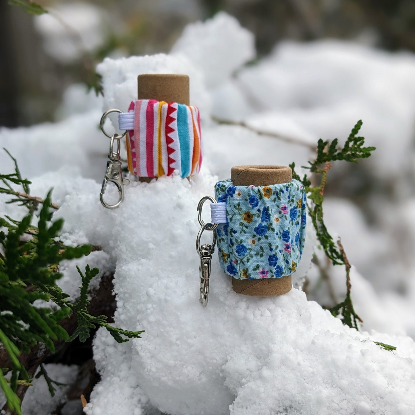Handmade Lip Balm Holder - Fabric Chapstick Holder with Keychain Clip. Pair with our Zero Waste Plastic Free Lip Chap!