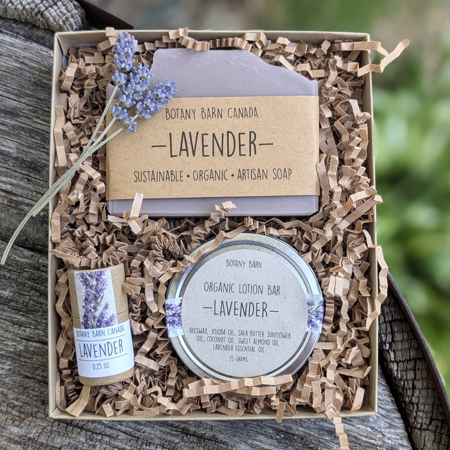 Self Care Gift Set | Organic Soap, Eco Friendly Lip Balm and Organic Lotion Bar