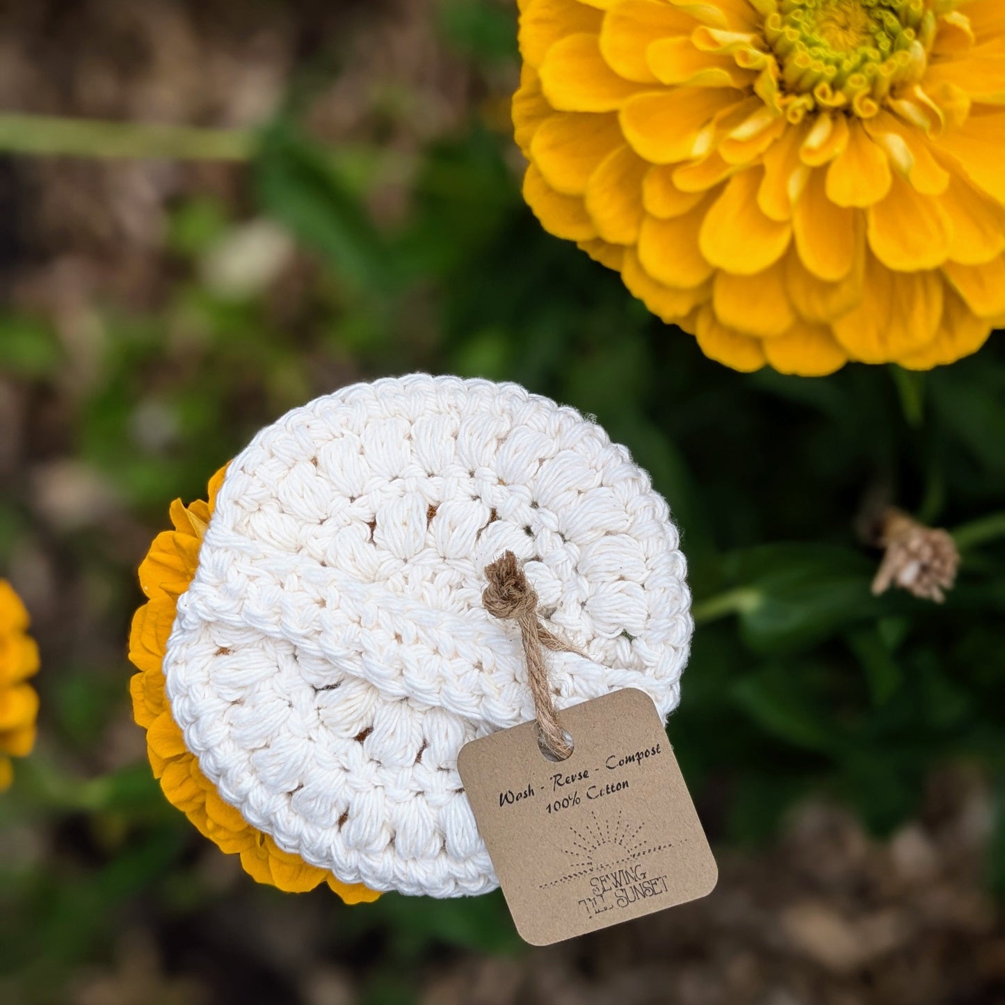 Crocheted Facial Scrubby - White Facial Round