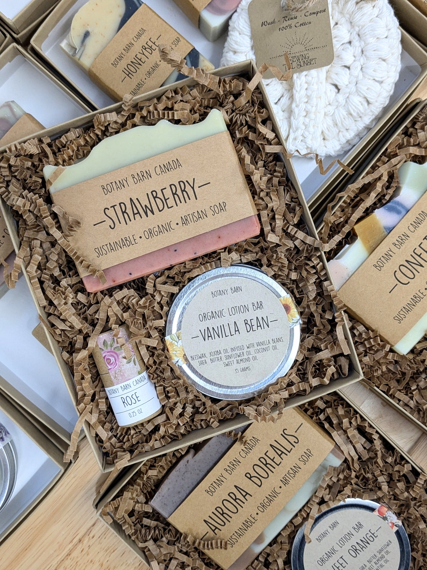 Self Care Gift Set | Organic Soap, Eco Friendly Lip Balm and Organic Lotion Bar