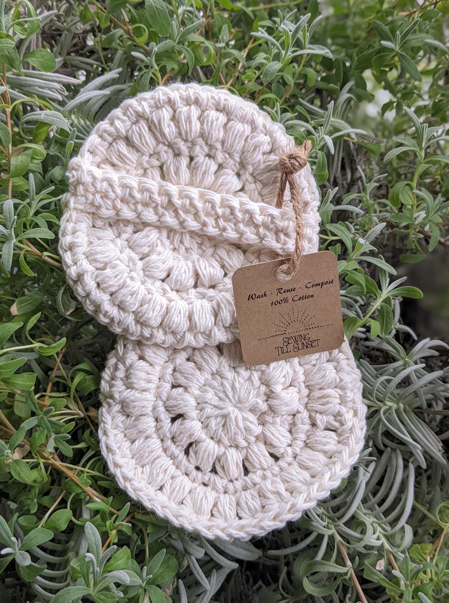 Crocheted Facial Scrubby - White Facial Round