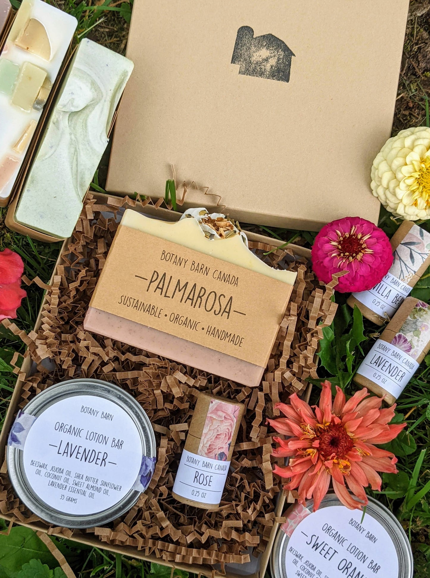 Self Care Gift Set | Organic Soap, Eco Friendly Lip Balm and Organic Lotion Bar