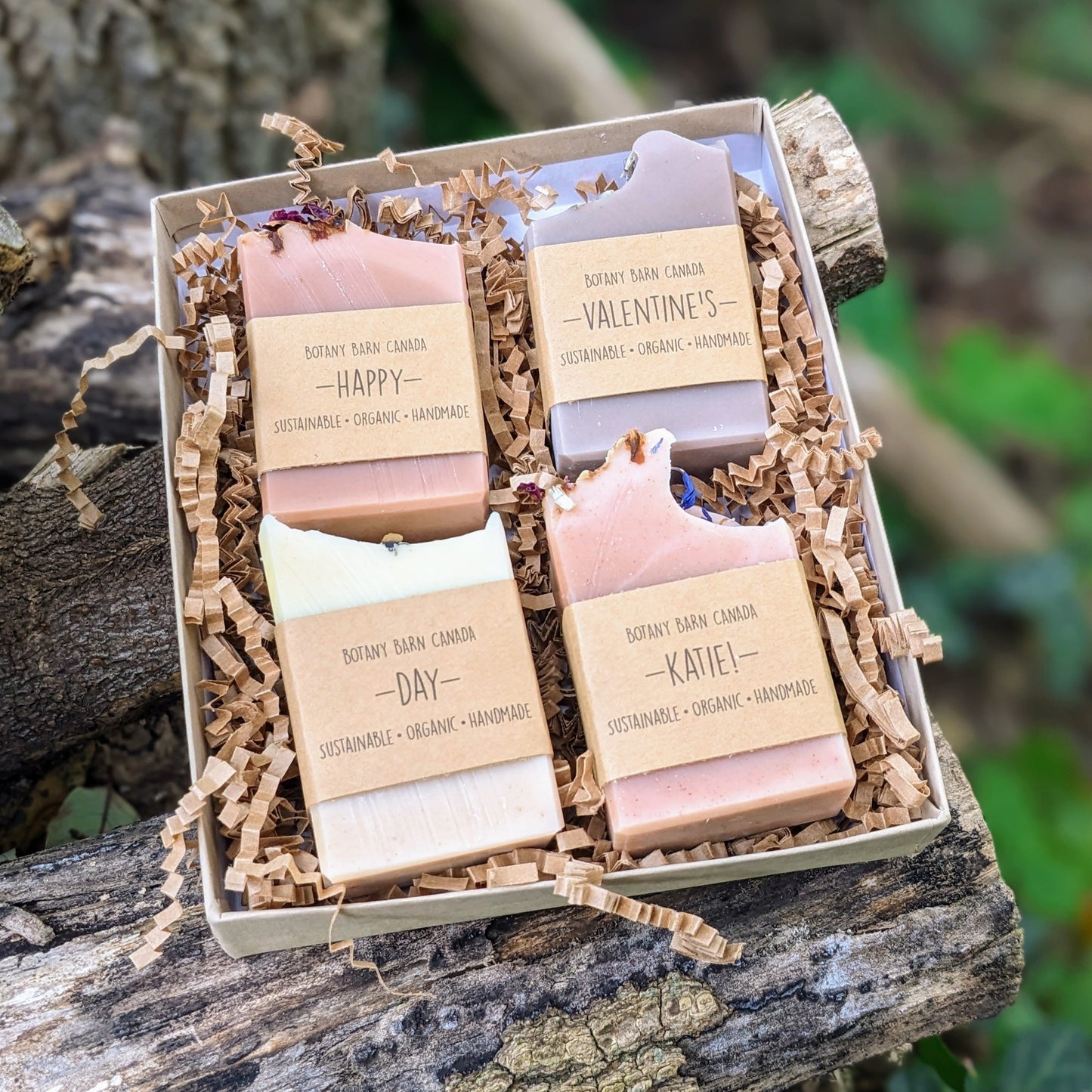 Natural Soaps | Gift Set of 4 Half Bars With Custom Labels
