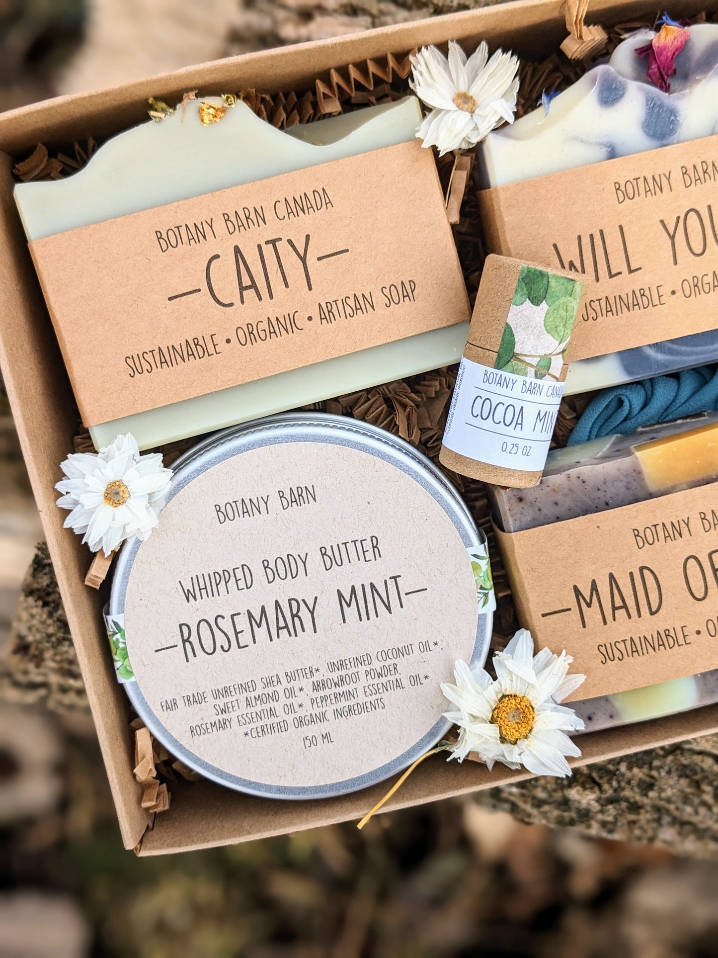 Maid of Honor Proposal Box | Custom Soap Labels, Handmade Lip Balm, Body Butter & Scrunchie