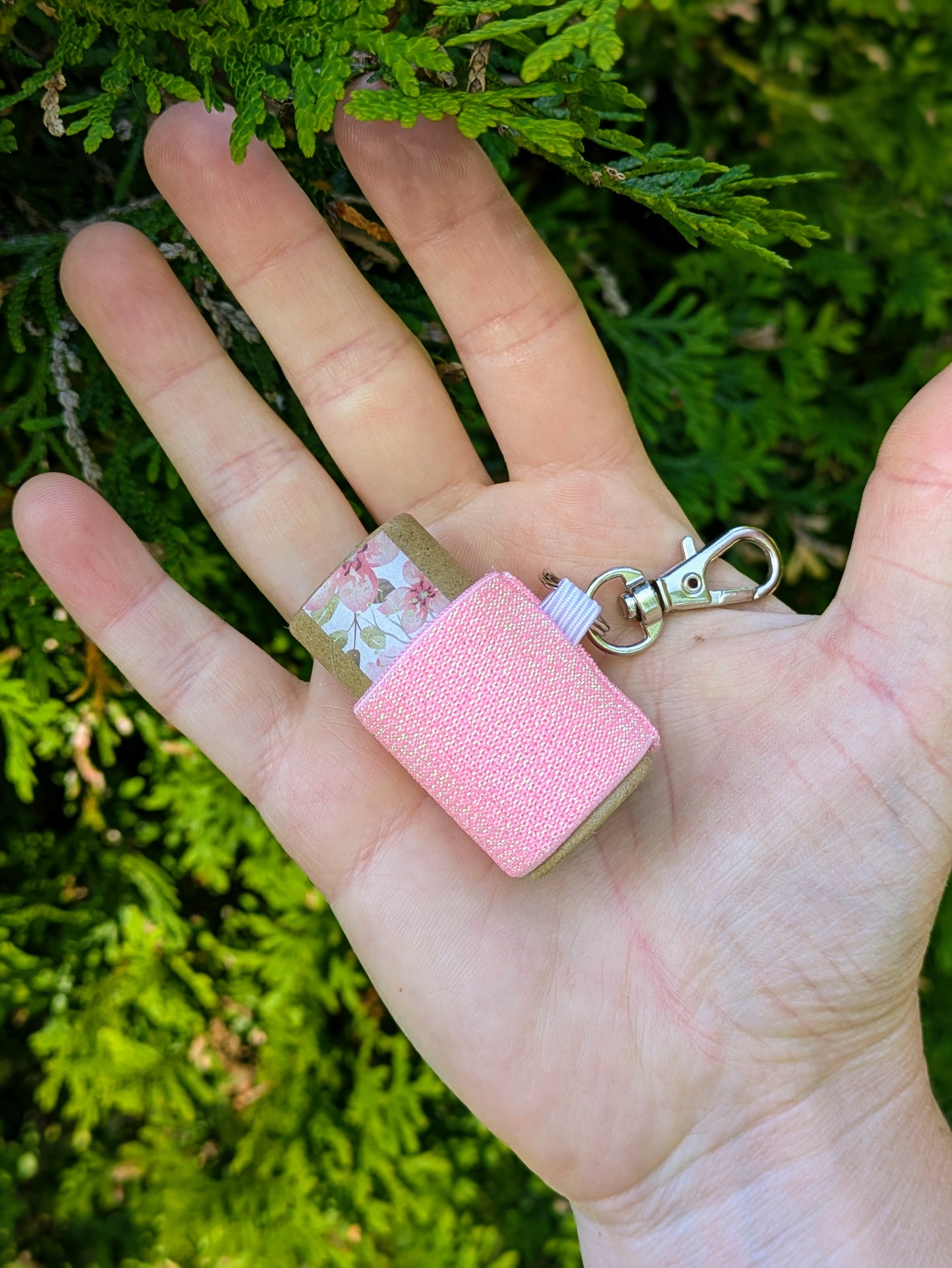 Handmade Lip Balm Holder - Elastic Holder with Keychain Clip. Pair with our Zero Waste Lip Chap!