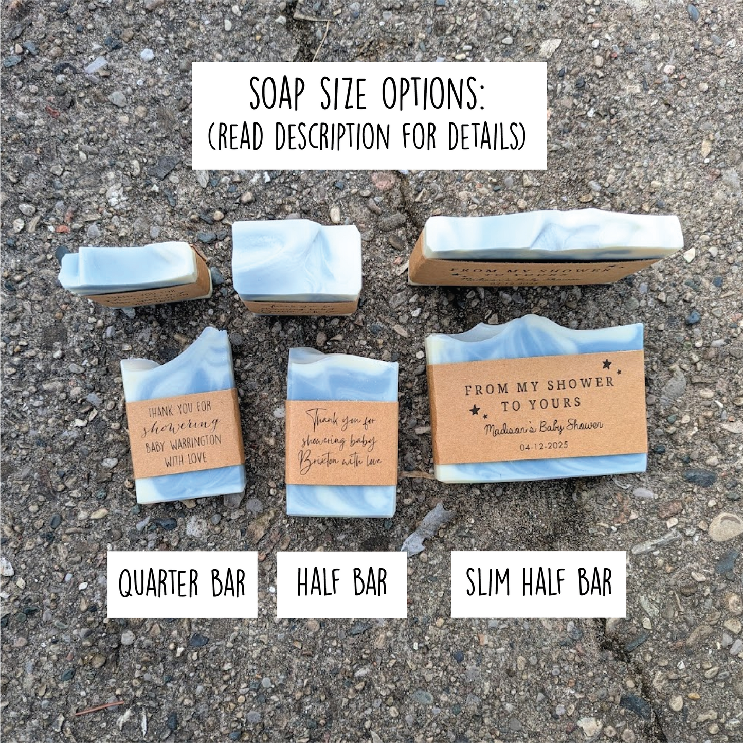 Faveurs de savon - Choisissez votre taille, votre design et personnalisez vos étiquettes !