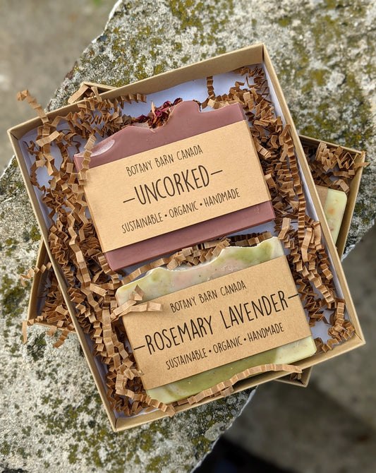 Gift Set of 2 Organic Soaps - Natural and Palm Oil Free, Eco Friendly Handmade Gift