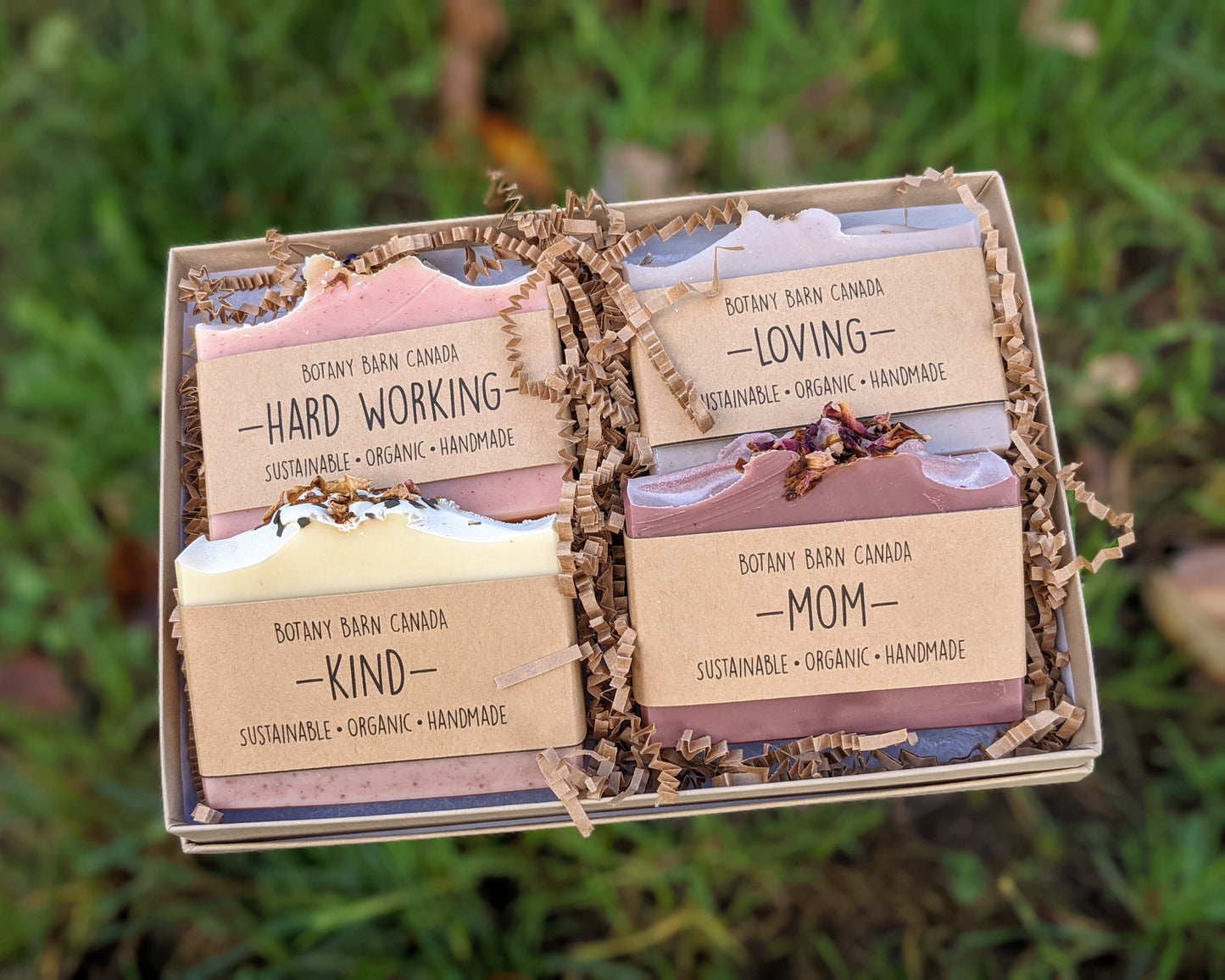 Natural Soaps | Gift Set of 4 Organic Soaps with Custom Labels