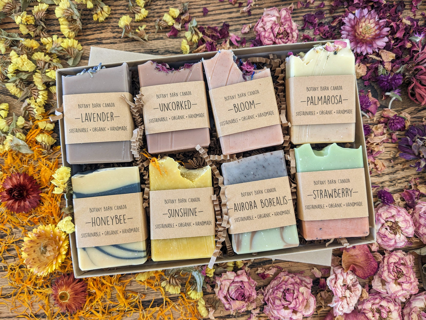 Natural Soaps | Gift Set of 8 Half Bars with Custom Labels