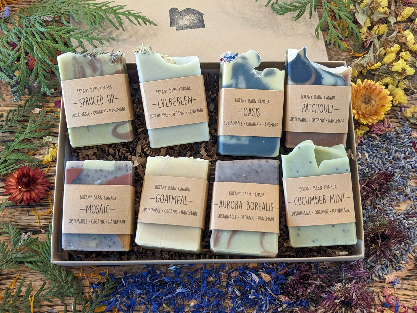 Natural Soaps | Gift Set of 8 Handmade Essential Oil Soaps - Half Bar Soap Sampler