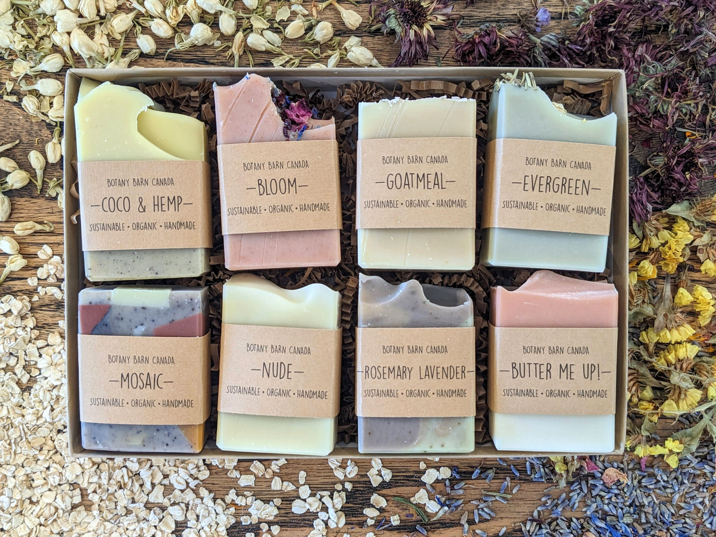 Natural Soaps | Gift Set of 8 Handmade Essential Oil Soaps - Half Bar Soap Sampler