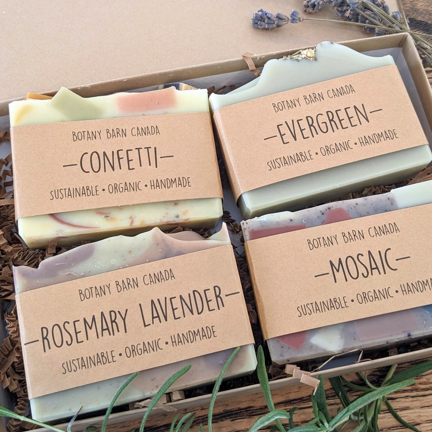 Eco-Friendly Gift Set of Four Natural Organic Soaps