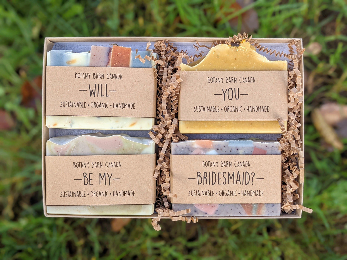 Natural Soaps | Gift Set of 4 Organic Soaps with Custom Labels