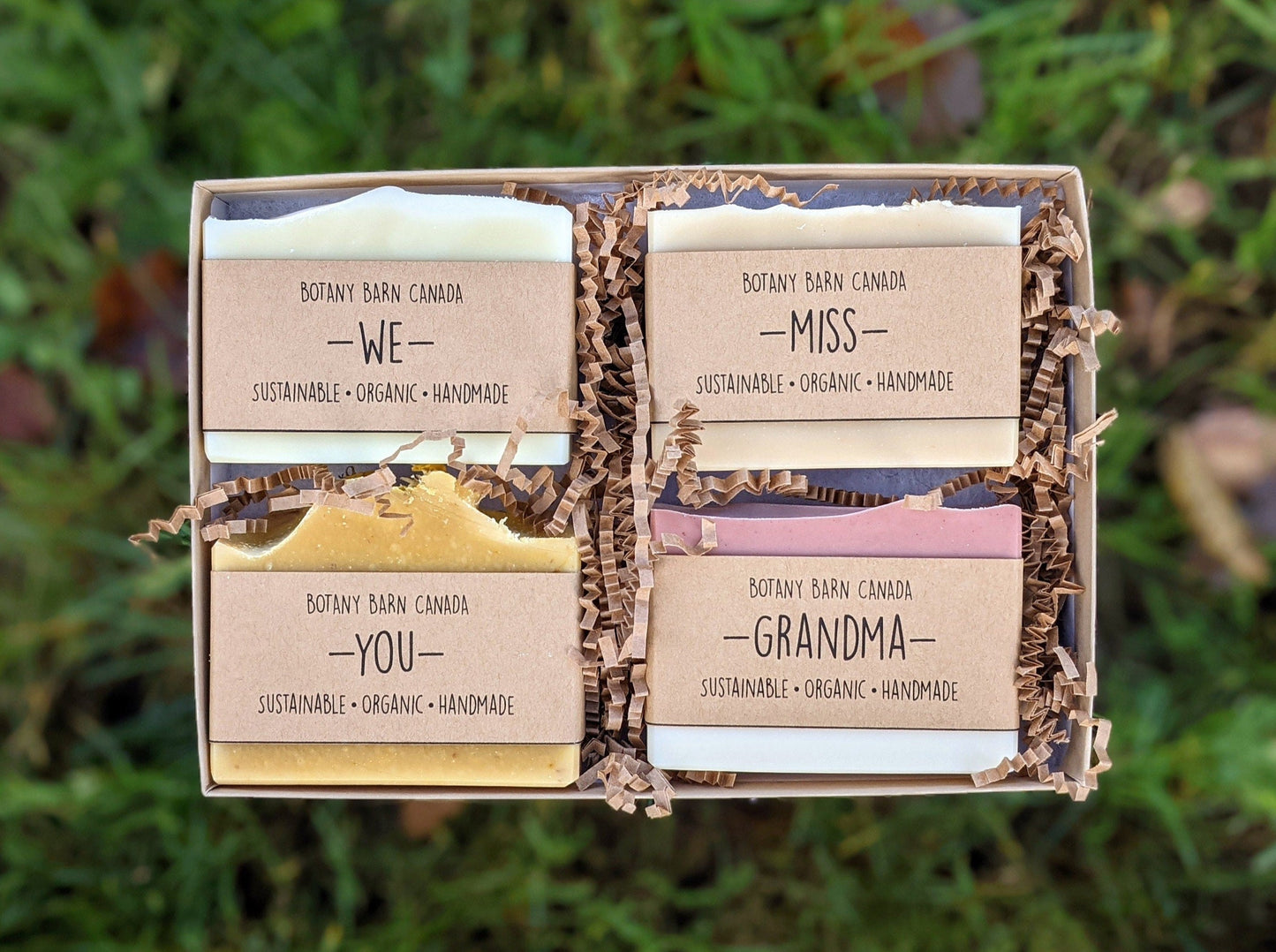 Natural Soaps | Gift Set of 4 Organic Soaps with Custom Labels