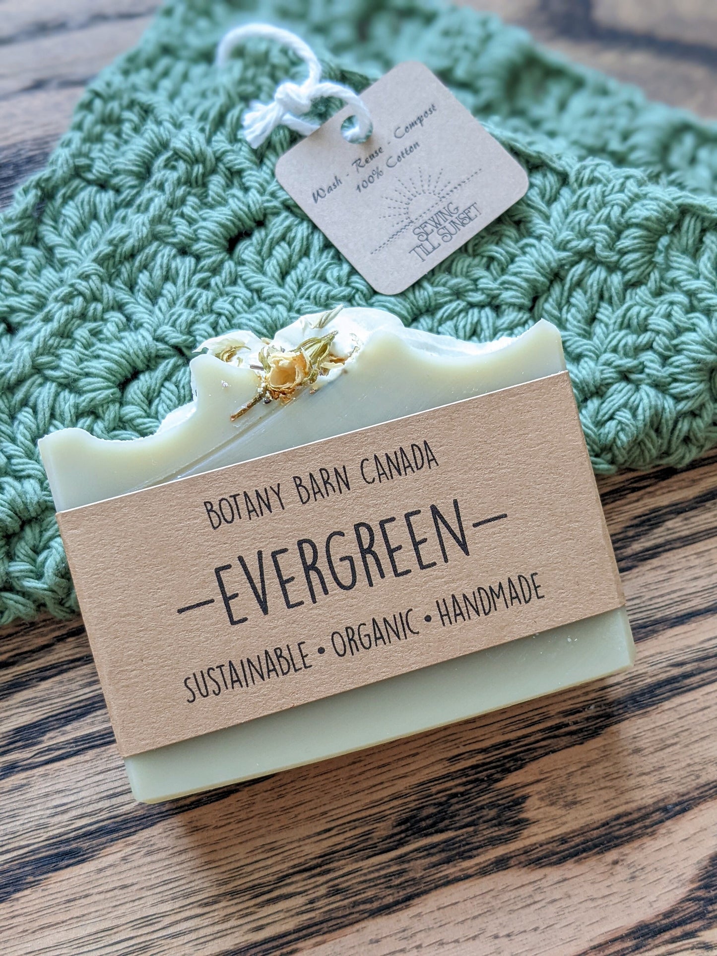 Eco-Friendly Gift Box with Handmade Organic Soap, Lotion Bar & Green Washcloth